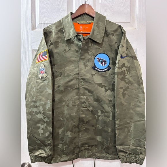 NIKE NFL Tennessee Titans On Field Salute To Service Camo Jacket Size Large - Picture 1 of 8